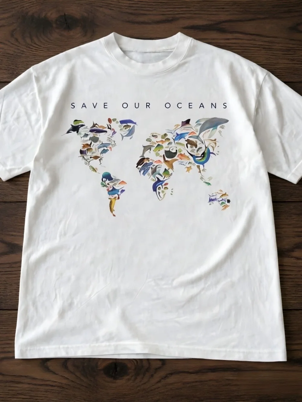 Save Our Oceans white graphic T-Shirt Women Men Unisex T-shirt